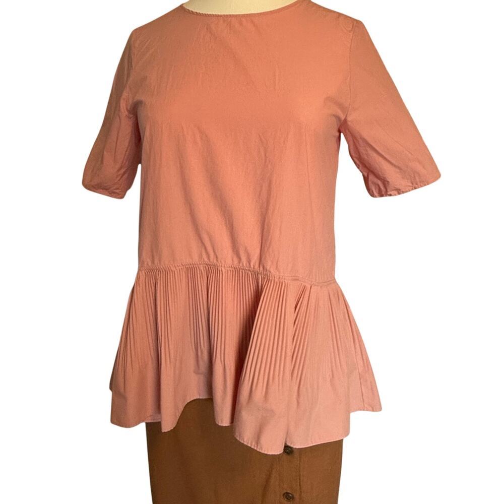 COS Pleat Panelled Cotton Top (Size 2) 008
